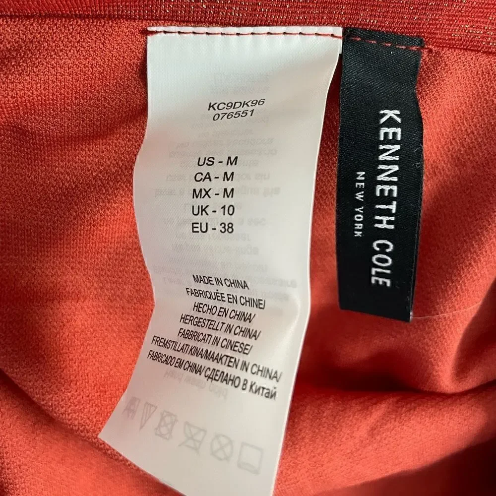 NWT Kenneth Cole New York Burnt Orange Metallic Bikini Size XL 36 B/C